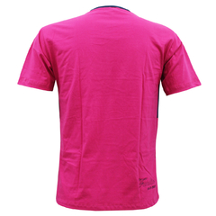 Camiseta Listrada Faixa Rosa - comprar online