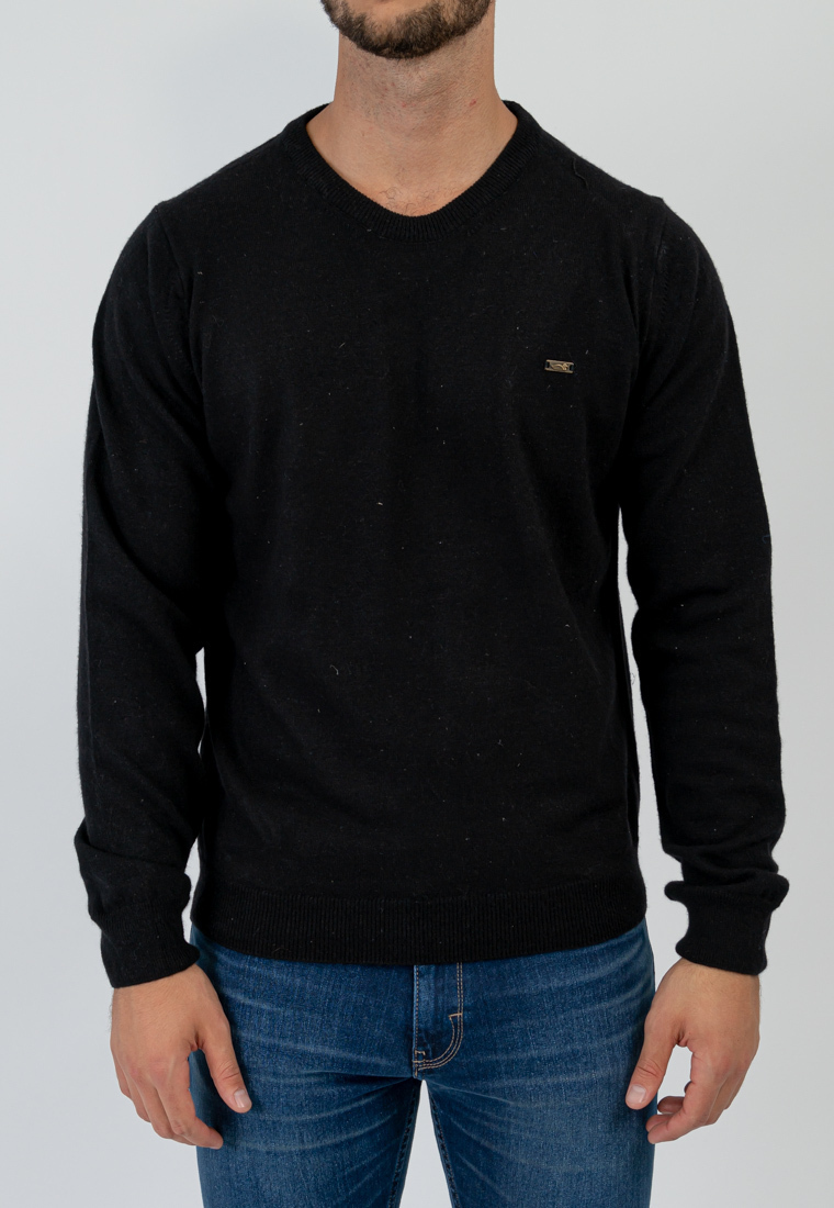 Sueter negro liso sale