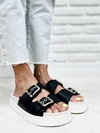 Sandalia Birk Logo Negro/Blanco-OUTLET - Jane Jones