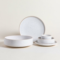 Bowl Blanco Granito con Borde Natural 15 cm - Trendy Corner