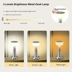 Velador con Luz LED Recargable - Silver en internet