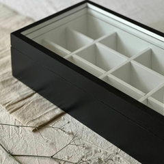 Caja de Te en MDF 12 Divisiones - Negro - Trendy Corner