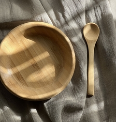 Plato + cuchara Madera de Bamboo para taza - comprar online