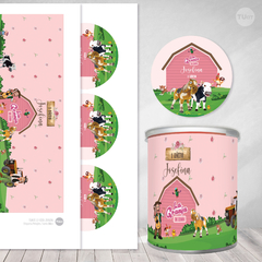 Etiqueta imprimible pringles la granja de zenon rosa, party supplies, personalizable, printable, birthday