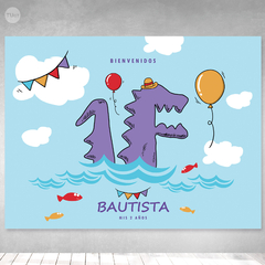 Banner imprimible rectangular backdrop monstruo de la laguna tukit