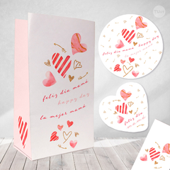 Kit imprimible decoracion corazones dia de la madre feliz dia mama tukit - comprar online