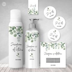 Kit imprimible baño sos canasta emergencia eucalipto verde tukit