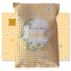 Chips bags imprimible flores margaritas naranja tukit - comprar online