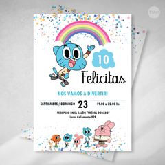 Kit imprimible el maravilloso mundo de gumball cumpleaños tukit - comprar online
