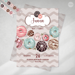 Kit imprimible donas donuts rosquillas acuarela candy bar tukit