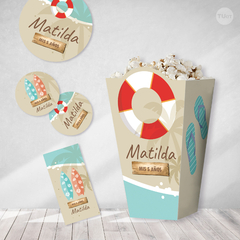 Kit imprimible playa verano summer beach candy bar tukit - comprar online