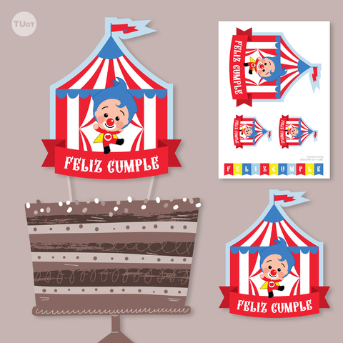 Kit Imprimible circo payaso PlimPlim - decora tu cumple