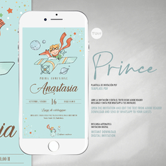 Invitacion imprimible little prince principito tukit - comprar online