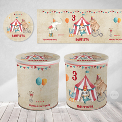 Etiqueta imprimible pringles circo, party supplies, personalizable, printable, birthday