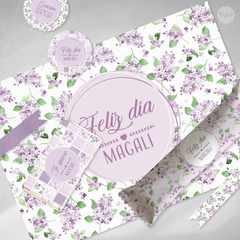 Kit imprimible flores shabby violetas lavandas tukit