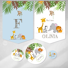 Kit imprimible animales de la selva candy bar tukit - tienda online