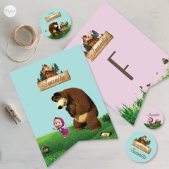 Kit imprimible masha y el oso candy bar tukit - tienda online