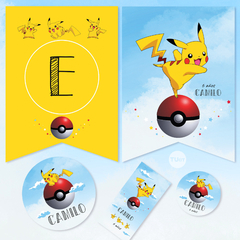 Kit imprimible pikachu pokemon candy bar tukit - comprar online