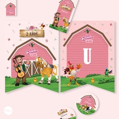 Kit imprimible granja de zenon rosa candy bar tukit - TuKit