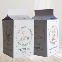 Milk box imprimible animales del bosque eucalipto tukit