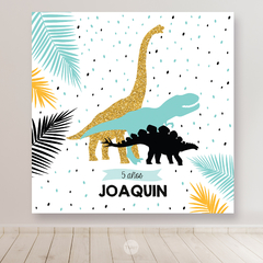 banner imprimible decorativo dinosaurios, dinosaur party bundle, dinosaurios glitter dorado, verde negro, cartel, fondo de mesa, decoracion