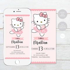 Kit imprimible hello kitty bailarina tutu cumpleaños candy bar - comprar online
