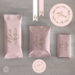 Kit imprimible rosa flores naturales tukit - comprar online