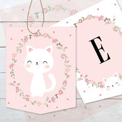 Kit imprimible gatitos cats flores rosas tukit - comprar online