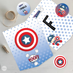 Kit imprimible superheroe capitan america tukit - comprar online