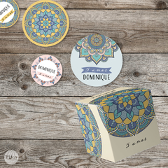 Kit imprimible mandalas colores pasteles candy bar tukit - comprar online