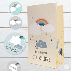 Kit imprimible arcoiris nordico candy bar tukit - comprar online