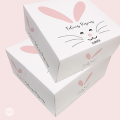 Caja imprimible conejo orejas felices pascuas tukit