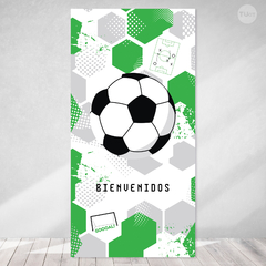 Banner rectangular imprimible backdrop futbol verde tukit