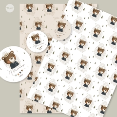Kit imprimible animales del bosque acuarela oso tukit - tienda online