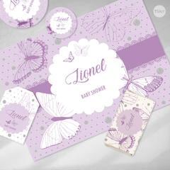 Kit imprimible mariposas lila violeta candy bar tukit - comprar online