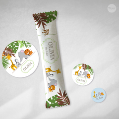 Kit imprimible animales de la selva candy bar tukit