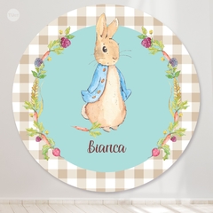 Bunting banner circular digital imprimible backdrop peter rabbit vichy tukit