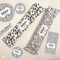 Kit imprimible animal print skin blanco negro tukit en internet