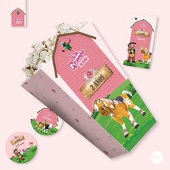 Kit imprimible granja de zenon rosa candy bar tukit