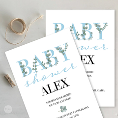 tarjetas invitaciones imprimibles baby shower eucalipto