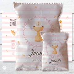 Chips bags imprimible comunion caliz rosa tukit