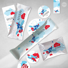 Kit imprimible aviones airplanes candy bar tukit