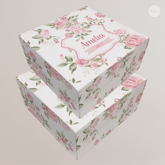 Caja imprimible flores rosas tukit