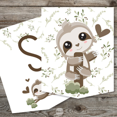 kit imprimible perezoso, sloth party bundle, animalitos, cumpleaños con perezosos