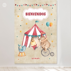 Bunting banner rectangular digital imprimible backdrop circo circus tukit