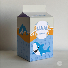 milkbox, milk box imprimible, regalo, souvenir, bolsita, tiburones, tiburon, bajo el mar