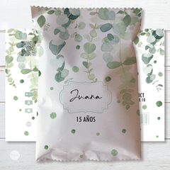 Chips bags bolsita golosinera imprimible hojas eucalipto tukit