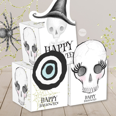 caja cubo imprimible halloween, halloween party bundle, fiesta halloween, evil dolls
