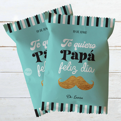 bolsa chipsbag imprimible, imprimible, dia del padre, ideal para regalitos y golosinas, feliz dia, papa, chip bag imprimible