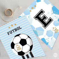 Banderines imprimibles cumpleaños futbol tukit
